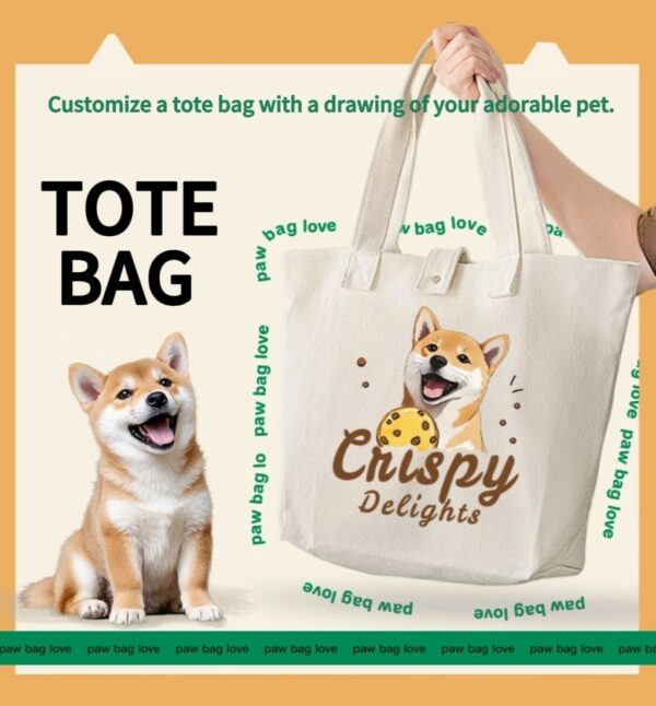 Custom Pet Printed Painting Tote Bag
