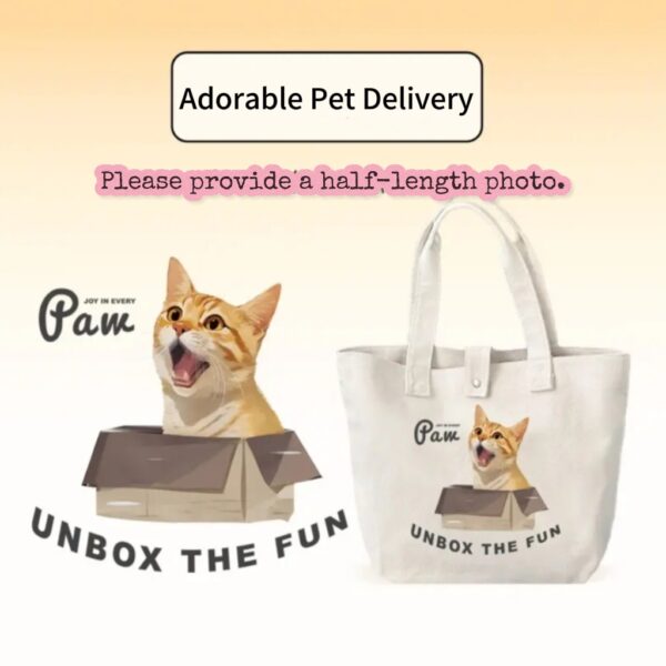 Custom Pet Printed Painting Tote Bag - Image 9